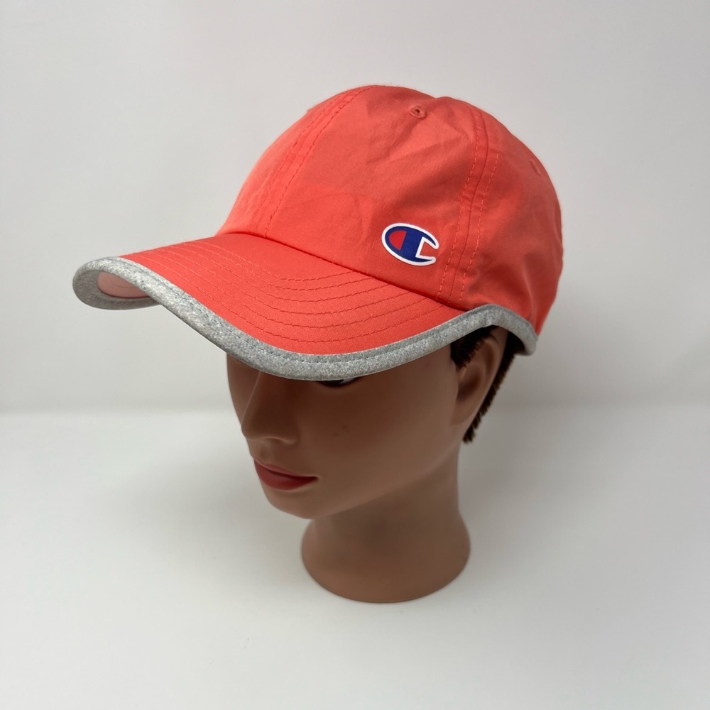 Champion Women’s Adjustable Hat Coral Pink White C Embroidered Logo Baseball Hat - Picture 1 of 11